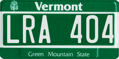 VT license plate LRA404