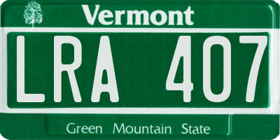 VT license plate LRA407