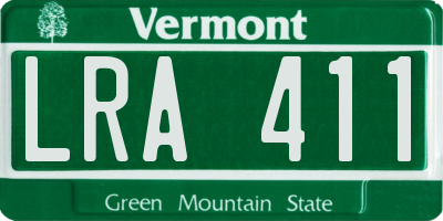 VT license plate LRA411