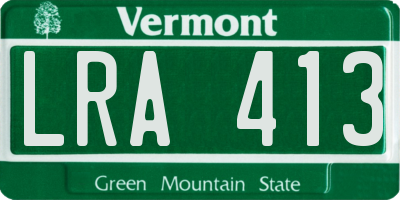 VT license plate LRA413