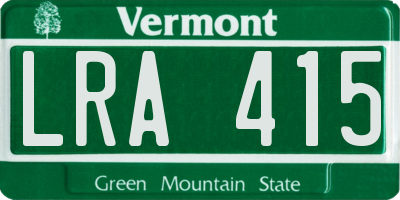 VT license plate LRA415