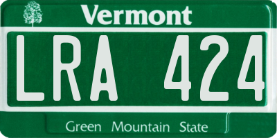 VT license plate LRA424