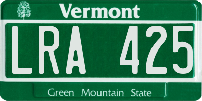 VT license plate LRA425