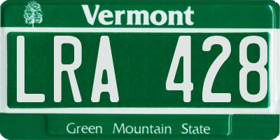 VT license plate LRA428