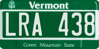 VT license plate LRA438