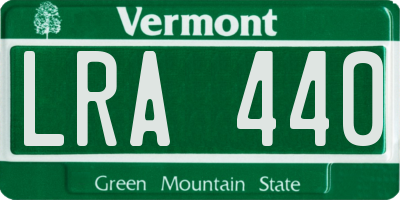 VT license plate LRA440