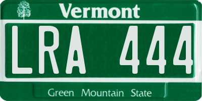 VT license plate LRA444