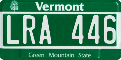VT license plate LRA446