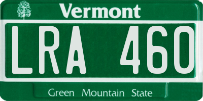 VT license plate LRA460
