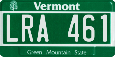 VT license plate LRA461