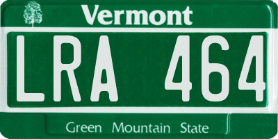 VT license plate LRA464