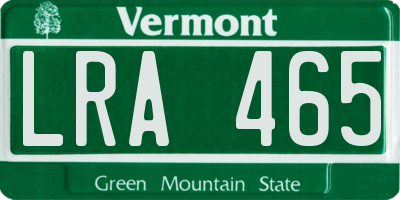 VT license plate LRA465