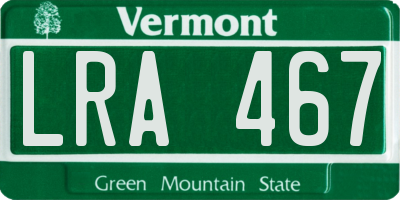 VT license plate LRA467