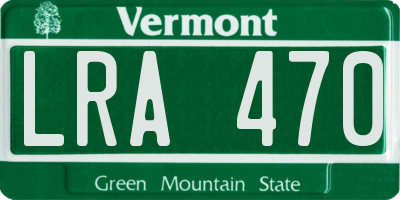VT license plate LRA470