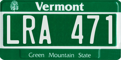 VT license plate LRA471