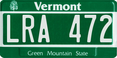 VT license plate LRA472