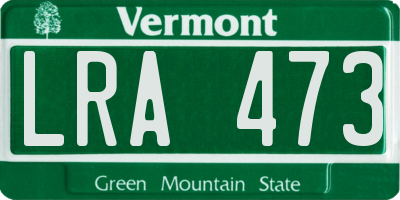 VT license plate LRA473