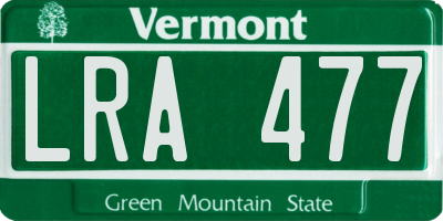 VT license plate LRA477