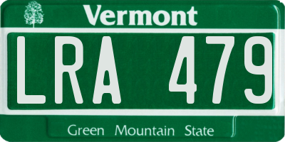 VT license plate LRA479