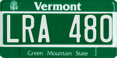 VT license plate LRA480
