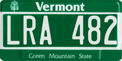 VT license plate LRA482