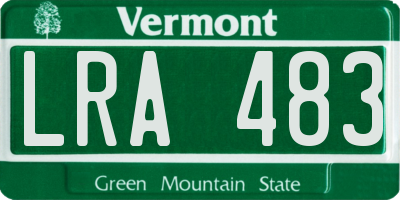 VT license plate LRA483