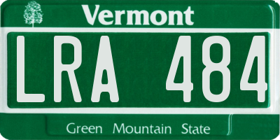 VT license plate LRA484