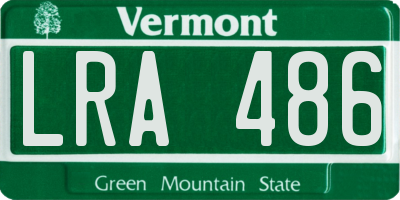VT license plate LRA486