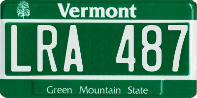 VT license plate LRA487