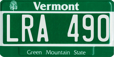 VT license plate LRA490