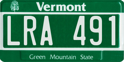 VT license plate LRA491