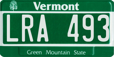 VT license plate LRA493