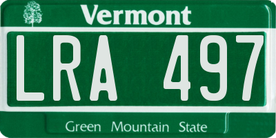 VT license plate LRA497