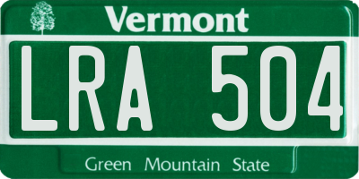 VT license plate LRA504
