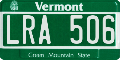VT license plate LRA506