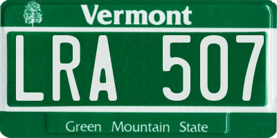 VT license plate LRA507