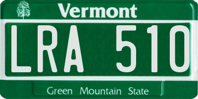 VT license plate LRA510