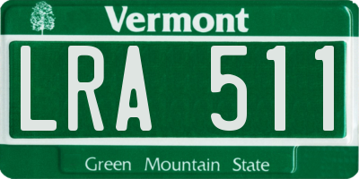 VT license plate LRA511