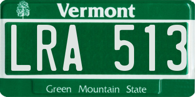 VT license plate LRA513