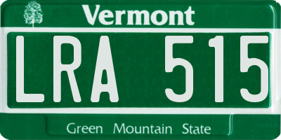 VT license plate LRA515