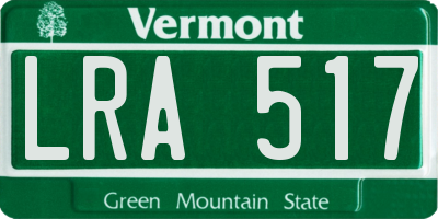 VT license plate LRA517