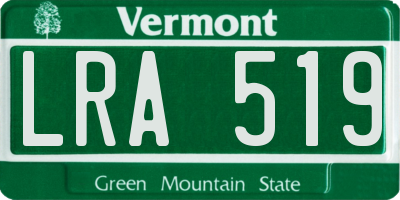 VT license plate LRA519