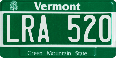 VT license plate LRA520