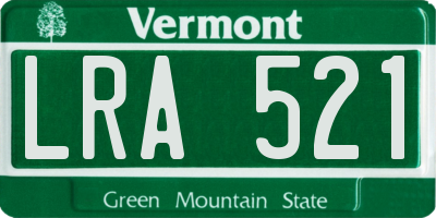 VT license plate LRA521