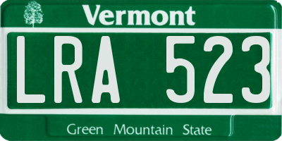 VT license plate LRA523