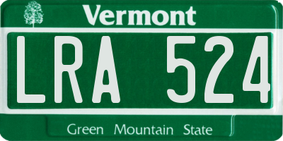 VT license plate LRA524