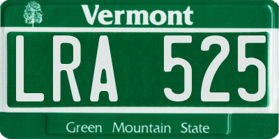 VT license plate LRA525
