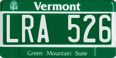 VT license plate LRA526