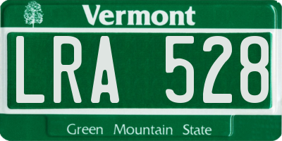 VT license plate LRA528