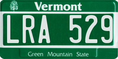 VT license plate LRA529